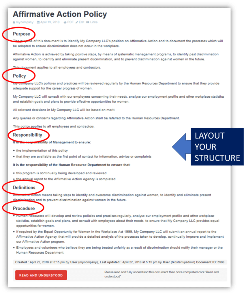 Sample Policies and Procedures Template - TKO Policy Guides